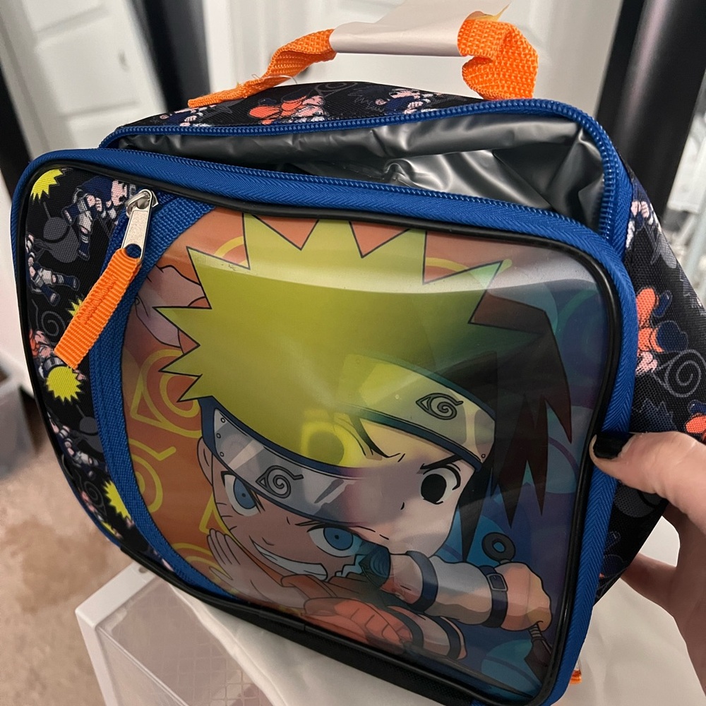 Naruto and Sasuke Holographic Insulated Lunch Bag Tote with zipper front pocket - Picture 7 of 12